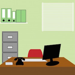Illustrated Office Desk