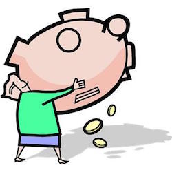 Cartoon Emptying Piggy Bank